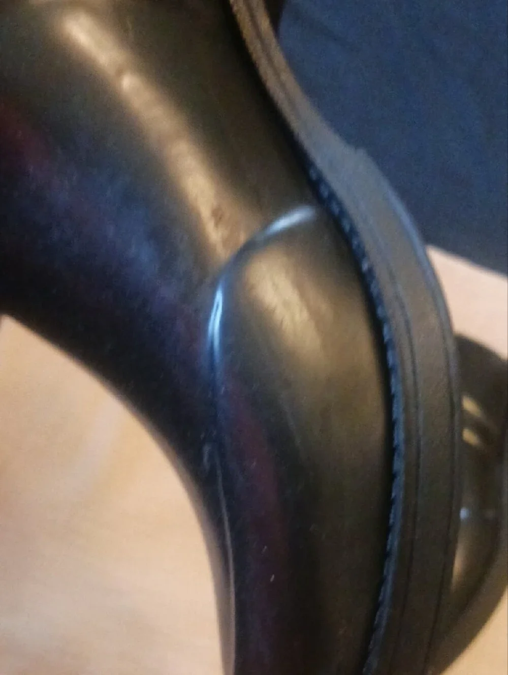 UGG Black Leather and Wool Tall Winter Rain Boots